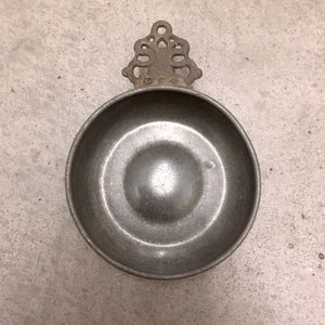 50’s vintage Pewter bowl, dish, porridge w/handle